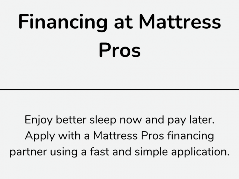 Financing at Mattress Pros header